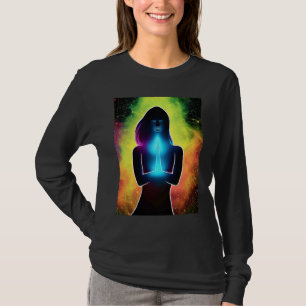 Yoga Girl Female Sun Salutation Meditation Chakra  T-Shirt