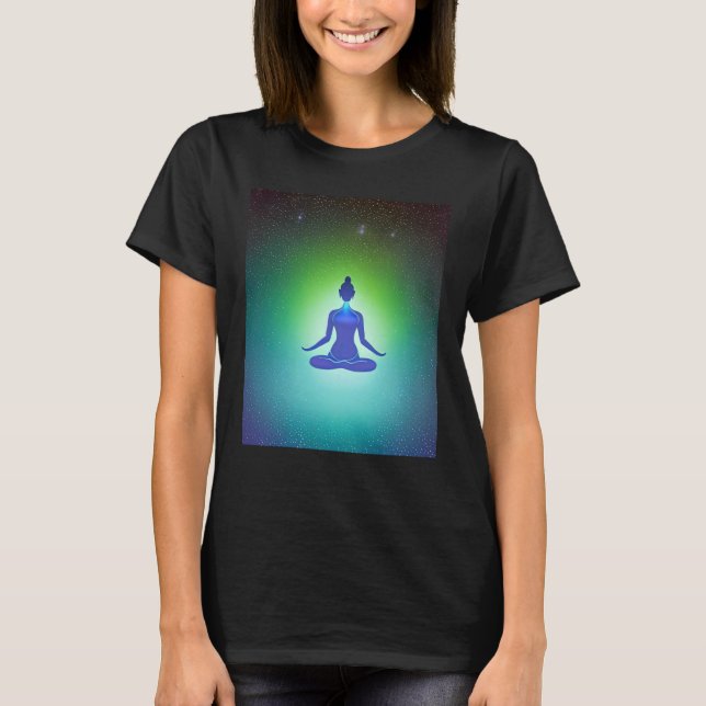 Yoga Girl Female Sun Salutation Meditation Chakra  T-Shirt (Front)