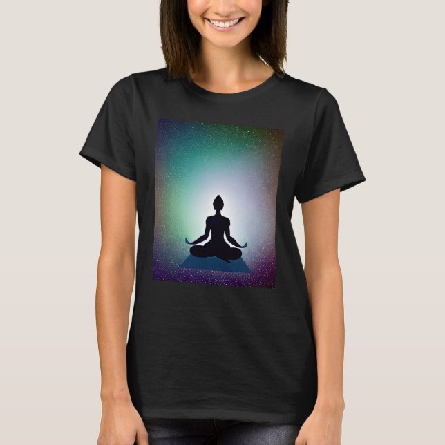 Yoga Girl Female Sun Salutation Meditation Chakra  T-Shirt (Front)