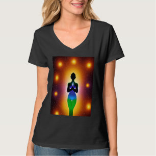 Yoga Girl Female Sun Salutation Meditation Chakra  T-Shirt