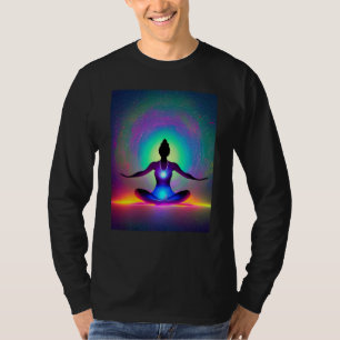 Yoga Girl Female Sun Salutation Meditation Chakra  T-Shirt
