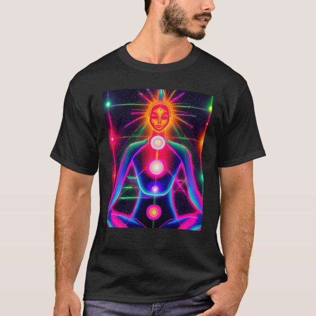 Yoga Girl Female Sun Salutation Meditation Chakra  T-Shirt (Front)