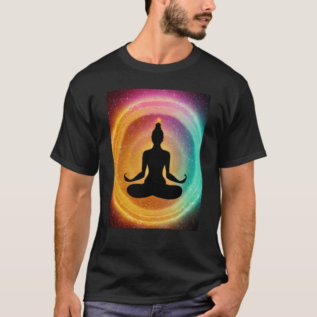 Yoga Girl Female Sun Salutation Meditation Chakra  T-Shirt (Front)