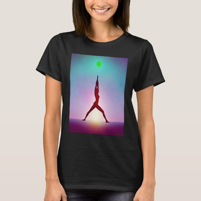 Yoga Girl Female Sun Salutation Meditation Chakra  T-Shirt (Front)