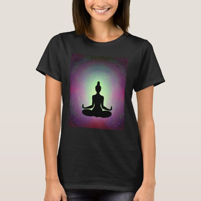 Yoga Girl Female Sun Salutation Meditation Chakra  T-Shirt (Front)