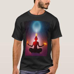 Yoga Girl Female Sun Salutation Meditation Chakra  T-Shirt