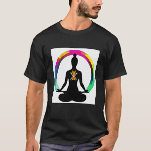 Yoga Girl Female Sun Salutation Meditation Chakra  T-Shirt