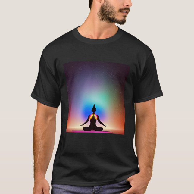 Yoga Girl Female Sun Salutation Meditation Chakra  T-Shirt (Front)