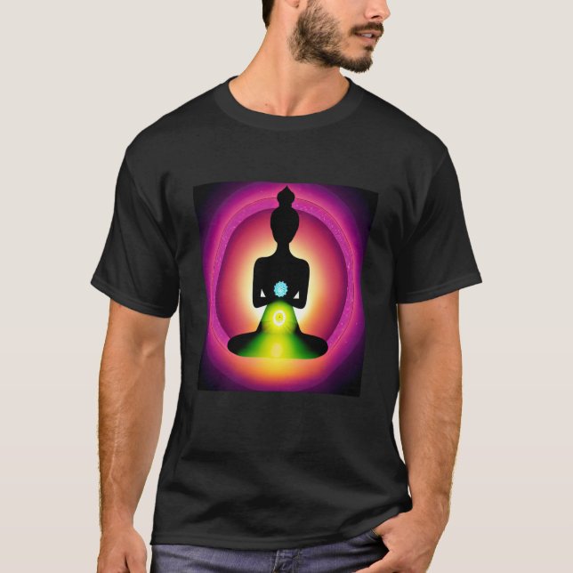 Yoga Girl Female Sun Salutation Meditation Chakra  T-Shirt (Front)