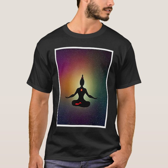 Yoga Girl Female Sun Salutation Meditation Chakra  T-Shirt (Front)