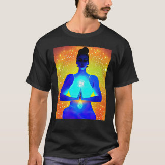 Yoga Girl Female Sun Salutation Meditation Chakra  T-Shirt