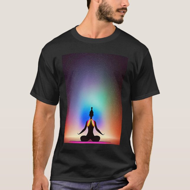 Yoga Girl Female Sun Salutation Meditation Chakra  T-Shirt (Front)