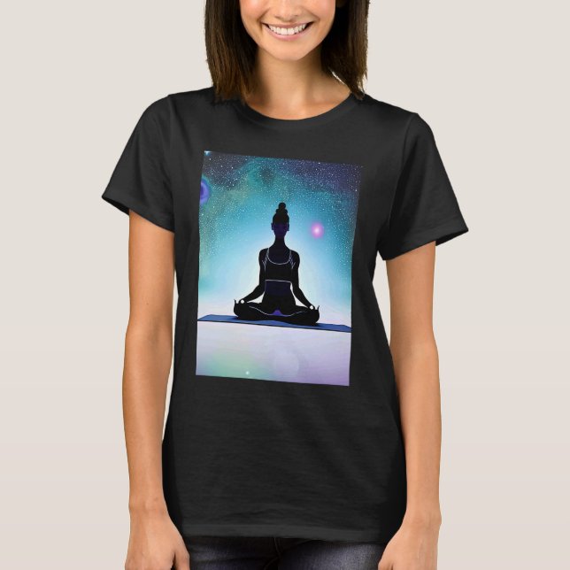 Yoga Girl Female Sun Salutation Meditation Chakra  T-Shirt (Front)