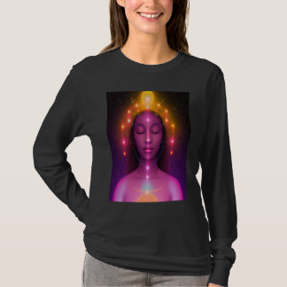 Yoga Girl Female Sun Salutation Meditation Chakra  T-Shirt
