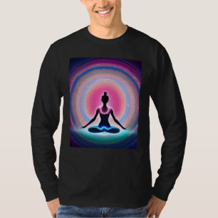 Yoga Girl Female Sun Salutation Meditation Chakra  T-Shirt