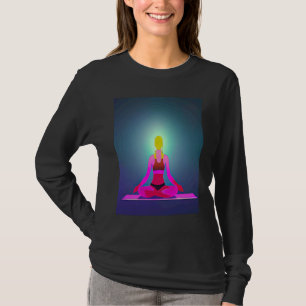 Yoga Girl Female Sun Salutation Meditation Chakra  T-Shirt