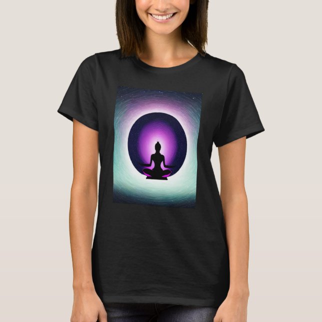 Yoga Girl Female Sun Salutation Meditation Chakra  T-Shirt (Front)