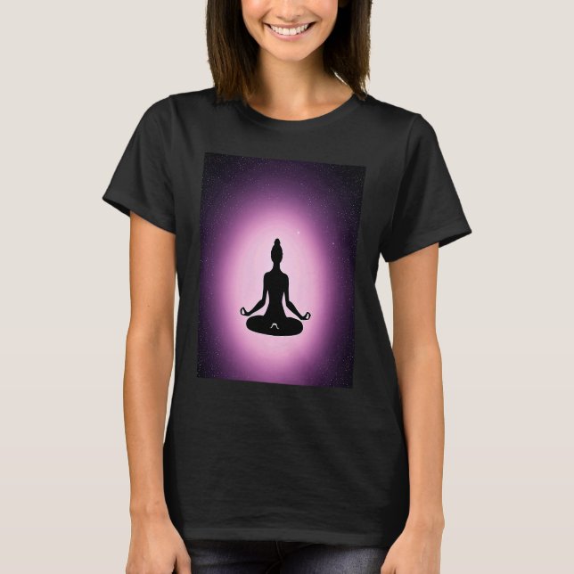 Yoga Girl Female Sun Salutation Meditation Chakra  T-Shirt (Front)