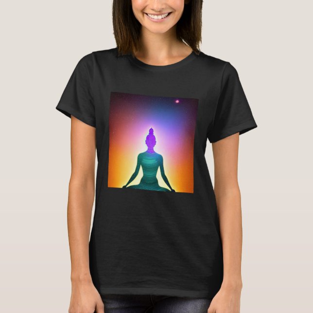 Yoga Girl Female Sun Salutation Meditation Chakra  T-Shirt (Front)