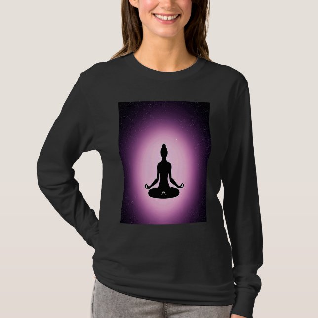Yoga Girl Female Sun Salutation Meditation Chakra  T-Shirt (Front)