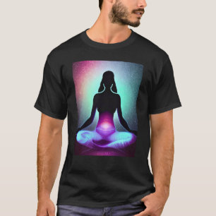 Yoga Girl Female Sun Salutation Meditation Chakra  T-Shirt