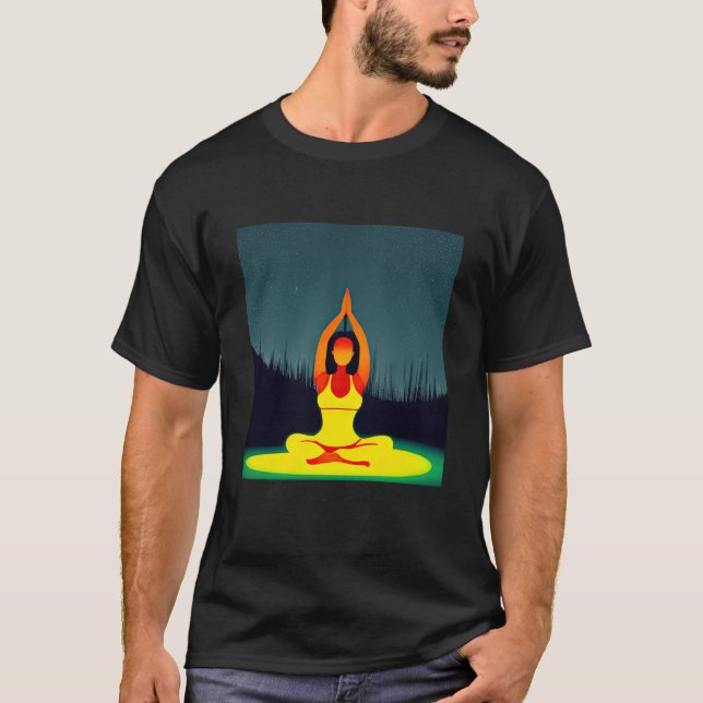 Yoga Girl Female Sun Salutation Meditation Chakra  T-Shirt (Front)