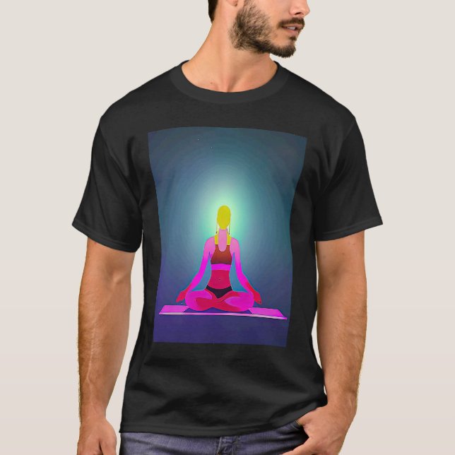 Yoga Girl Female Sun Salutation Meditation Chakra  T-Shirt (Front)