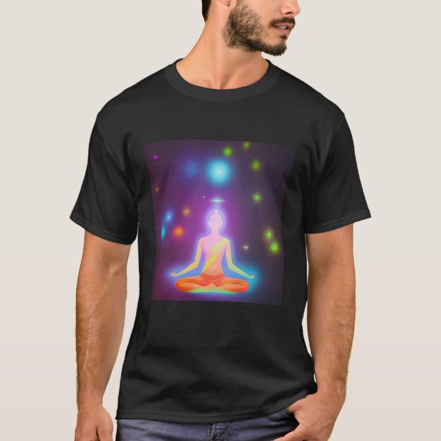 Yoga Girl Female Sun Salutation Meditation Chakra  T-Shirt (Front)