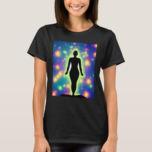 Yoga Girl Female Sun Salutation Meditation Chakra  T-Shirt (Front)