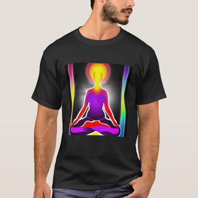 Yoga Girl Female Sun Salutation Meditation Chakra  T-Shirt (Front)