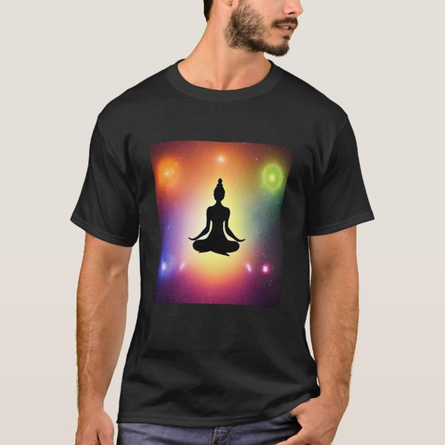 Yoga Girl Female Sun Salutation Meditation Chakra  T-Shirt (Front)