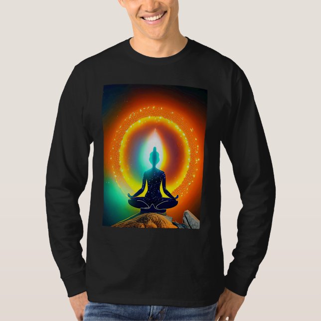 Yoga Girl Female Sun Salutation Meditation Chakra  T-Shirt (Front)