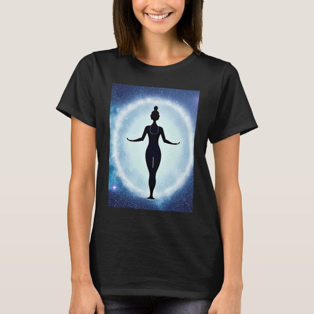 Yoga Girl Female Sun Salutation Meditation Chakra  T-Shirt (Front)
