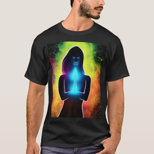 Yoga Girl Female Sun Salutation Meditation Chakra  T-Shirt (Front)