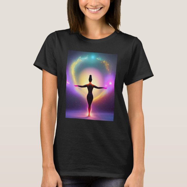 Yoga Girl Female Sun Salutation Meditation Chakra  T-Shirt (Front)