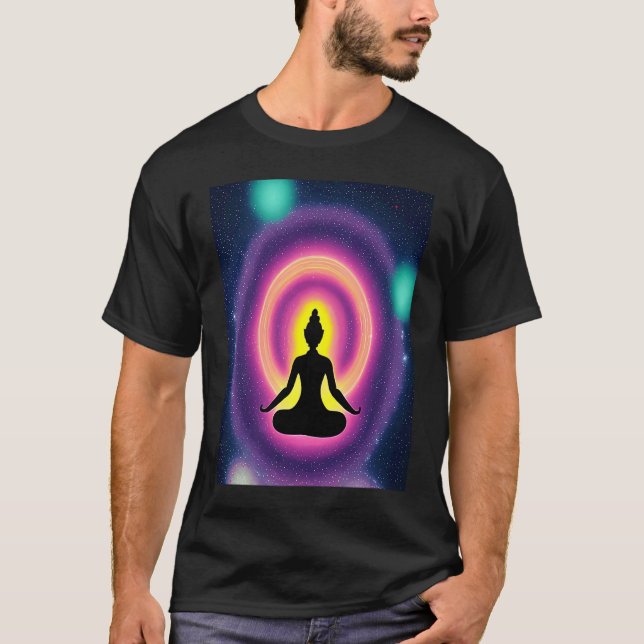 Yoga Girl Female Sun Salutation Meditation Chakra  T-Shirt (Front)
