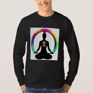 Yoga Girl Female Sun Salutation Meditation Chakra  T-Shirt