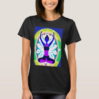 Yoga Girl Female Sun Salutation Meditation Chakra  T-Shirt