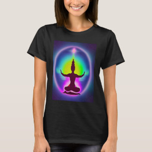 Yoga Girl Female Sun Salutation Meditation Chakra  T-Shirt