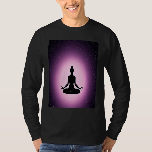 Yoga Girl Female Sun Salutation Meditation Chakra  T-Shirt (Front)