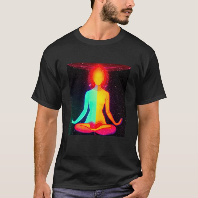 Yoga Girl Female Sun Salutation Meditation Chakra  T-Shirt (Front)