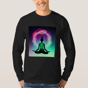 Yoga Girl Female Sun Salutation Meditation Chakra  T-Shirt