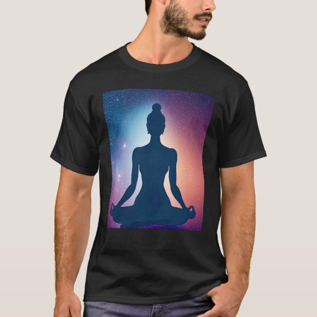 Yoga Girl Female Sun Salutation Meditation Chakra  T-Shirt (Front)
