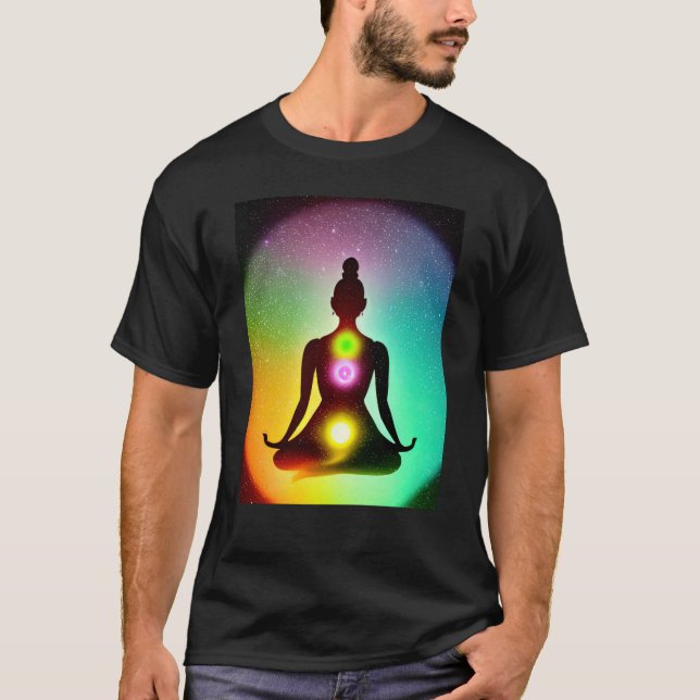 Yoga Girl Female Sun Salutation Meditation Chakra  T-Shirt (Front)