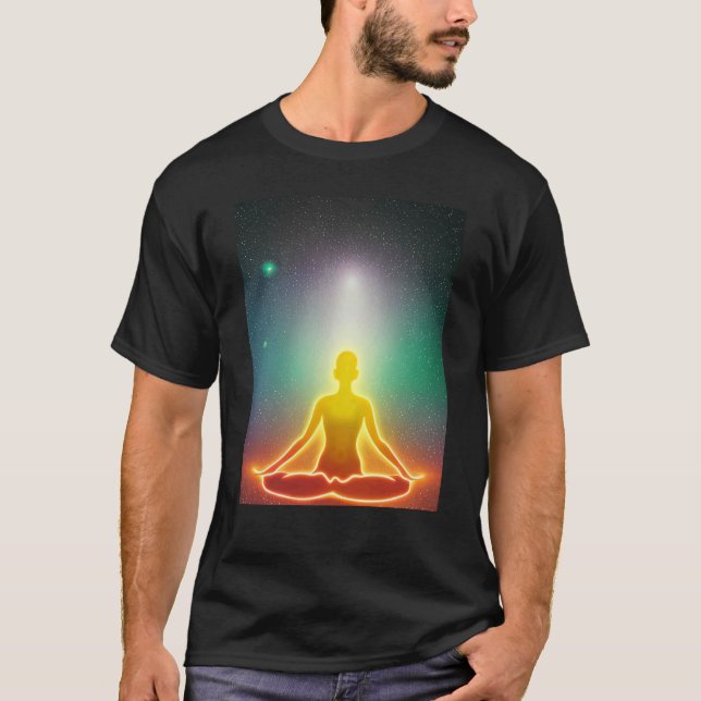 Yoga Girl Female Sun Salutation Meditation Chakra  T-Shirt (Front)