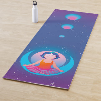 Yoga girl making asanas pattern yoga mat