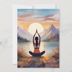 Yoga Girl Near Sea Side  Holiday Card