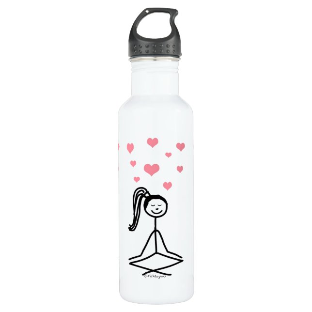Yoga Girl Water Bottle, 24oz 710 Ml Water Bottle (Front)