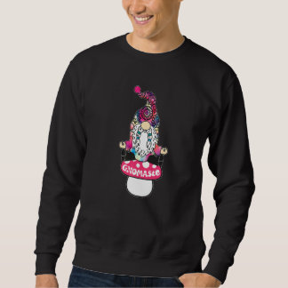 Yoga Gnome Gnomaste Meditating Mushroom Hippie Tye Sweatshirt