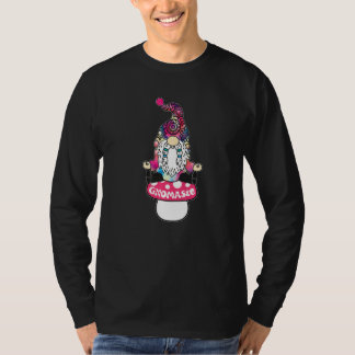 Yoga Gnome Gnomaste Meditating Mushroom Hippie Tye T-Shirt